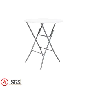 Best products white portable low table small plastic folding round bar table for wedding