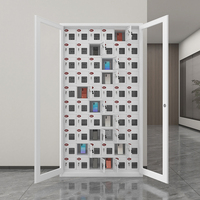 Gabinete de carga de teléfono de metal de acero inoxidable de 60 puertas Casillero de teléfono móvil para uso escolar, gimnasio, hospital, hotel