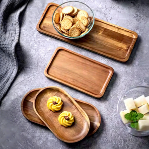 Bandeja para servir de madera de haya maciza cuadrada creativa de lujo, plato para servir de madera para decoración del hogar, platos de fruta y aperitivos - Product Image 1