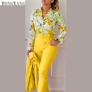 TONGYANG baju poliester lengan panjang wanita, pakaian kasual lengan panjang Musim Semi dan Gugur (tanpa Jaket) - Product Image 5