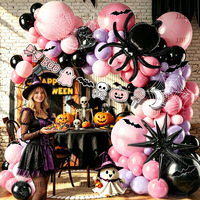 Décorations de fête à thème Halloween pour adultes, ballons en latex, bannières, guirlandes, ensemble de carnaval, costume d'Halloween