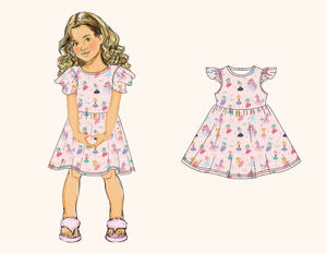 Vestido Informal con Volantes y Mangas con Volantes para Niñas Pequeñas Yiyuan, Vestido <span class=keywords><strong>de</strong></span> Verano para Niñas Pequeñas, Vestido <span class=keywords><strong>de</strong></span> Playa, 2-7 Años, Estampados Personalizados - Product Image 3