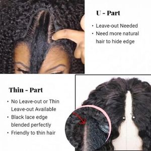 Perruque brésilienne naturelle en V sans colle, cheveux humains bouclés bruts birmans pour femmes, perruque noire en gros - Product Image 4