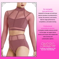 Ensemble de costumes de danse jazz MiDee au design moderne pour femmes adultes, haut court et pantalon triangulaire pour la scène