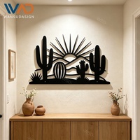 Conjunto de Arte Mural de Flores Metálicas Modernas, Silueta Botánica Floral Cortada con Láser, Panel Decorativo Colgante para Comedor