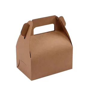 Neuankömmling Exklusive Pappe Lebensmittel zum Mitnehmen Papier box Bäckerei Dessert Take Out Box mit Griff