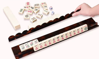 Supports de Mahjong Américains en Acrylique Premium, Poussoirs Magnétiques pour Tuiles, Accessoires de Mahjong à Bords Festonnés pour Jeu en Intérieur
