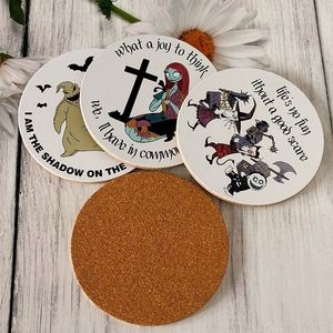 Screen Printed Custom Logo High Quality <b>Ceramic</b> <b>Coasters</b> Round MDF with Cork Back Drink Holder with Gift Set for Promotions - Product Image 2