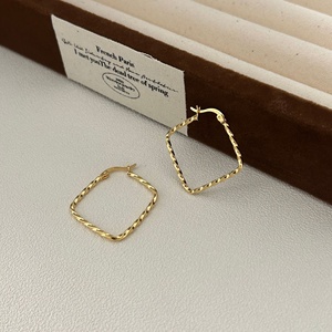 Minimalist Gold Plated 925 <b>Sterling</b> <b>Silver</b> <b>Earring</b> <b>Hoop</b> for Women Punk Unisex <b>Hoop</b> <b>Earring</b> Jewelry - Product Image 4