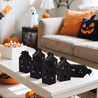 Boîtes à bonbons gothiques de haute qualité pour fêtes d'Halloween, motifs de faucille creuse, de chauve-souris et de cercueil, boîtes cadeaux en papier, vente en gros