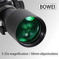 Lunette de visée Bowei 5-25x50 FFP longue portée, optique rouge illuminée, mise au point latérale AO, parallaxe, tube de 30 mm, lunette de chasse