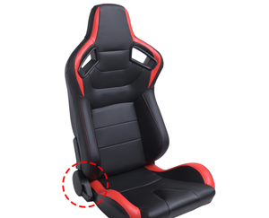 <span class=keywords><strong>Asientos</strong></span> Deportivos <span class=keywords><strong>Recaro</strong></span> Reclinables de Cuero PVC Negro con Costuras Negras y Respaldo de Cuero Carbono - Product Image 1