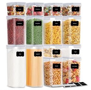 Vente en gros de 14 pièces, ensemble de récipients de stockage rectangulaires hermétiques pliables en plastique PP, techniques d'injection, emballages alimentaires pour céréales - Product Image 1
