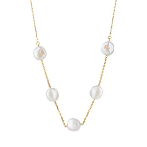 Vente en gros Colliers élégants en perles naturelles pour femmes Bijoux Chaînes clavicule Collier Collier à chaîne tendance