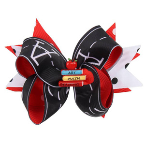 Lazos de animadora para el regreso a clases con clip, de resina, con diseño de coches y lazo de puntos, pinzas para el pelo grandes con diseño de sirena y brillantes - Product Image 4