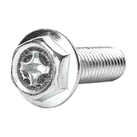 Vis combinées à tête hexagonale fendue en acier au carbone zingué, à embase fraisée, M4 M5 M6 M8, boulons d'assemblage crantés