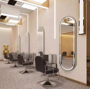 กระจกทรงรีสำหรับร้านทำผมพร้อมไฟ LED และโลโก้ที่ปรับแต่งได้ - Product Image 3