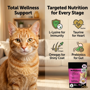 Compléments multivitaminés crémeux à mâcher pour chats avec Taurine, Lysine et Oméga – Vitamines pour chats, santé animale, suppléments pour animaux de compagnie - Product Image 3