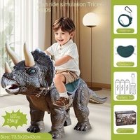 KIDSCOLOR Triceratops, Juguete de Dinosaurio con Sonido y Luz para Niños de 4 a 6 Años, Eléctrico, para Caminar, Sentarse y Deslizarse