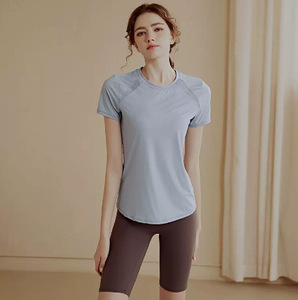 Wholesale Women Mesh Panel Back Vent Yoga Shirts Quick Dry <b>Raglan</b> Short Sleeve Breathable Athletic Workout <b>Tops</b> Activewear - Product Image 4