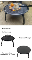 Barbecue au charbon de bois pliable IKW, design compact et léger, portable, à 3 pieds, en métal, pour le camping, le jardin, les barbecues en famille, foyer, brasero