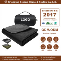 Couverture de camping en polaire imperméable à double couche, personnalisée en usine, pour temps froid et chaud, idéale pour pique-nique, camping et randonnée en extérieur
