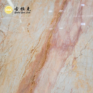 Élégant Nature Fantaisie Pierre Rose Rosa Aurora Dalle de Marbre pour Intérieur Revêtement Mural Escaliers Comptoir Fond Salle de Bain Cuisine - Product Image 2