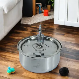 Automatico silenzioso in acciaio inox Pet fontana di acqua cane fontana gatto con adattatore