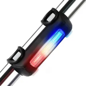 3 Colors USB Rechargeable Bicycle Warning Tail Light Outdoor Cycling LED High Brightness Bike Lamp