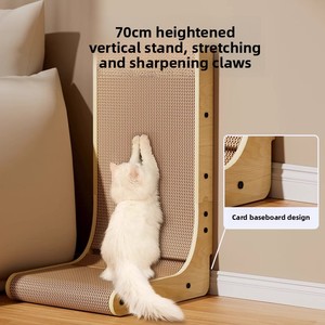 Tiragraffi per Gatti a Parete a L, in Cartone Ondulato, Resistente, per Affilare le Unghie - Product Image 2