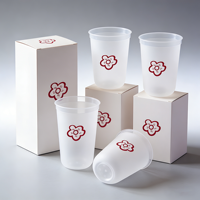 Gobelet réutilisable personnalisable avec logo en plastique PP 380ml 500ml givré en forme de U pour fêtes, mariages, boissons, café, jus, vodka