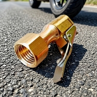 Embout de gonflage robuste en laiton à flux fermé avec clip de verrouillage pour gonfleur de pneus 41 mm 50-100 PSI