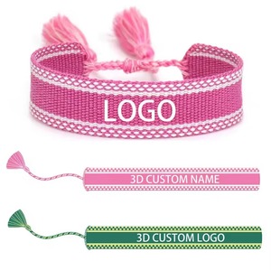 Custom Women's Handmade Embroidered Friendship Wrap Polyester Thread Adjustable Tassel Wrist Band <b>Bracelets</b> - Product Image 1