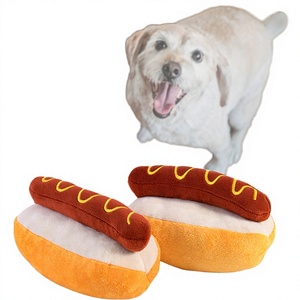 Kinghon Jouet à mâcher pour chien en peluche amusant, en forme de hot-dog, résistant aux morsures, couineur, pour le nettoyage des dents - Product Image 2