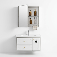 Armoire de salle de bain en acier inoxydable à quatre sections avec organisateur de bijoux et montres, double porte miroir pour la décoration de la salle de bain à domicile