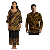 Vêtements personnalisés pour lui et elle, robe hawaïenne pour femme, robe de cérémonie Puletasi, chemise Aloha pour homme samoan, costume élégant pour couple polynésien, prix pour 2