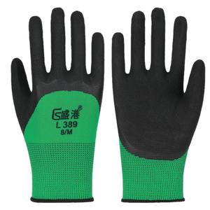 Gants de sécurité en latex Shengang L 389, texture pleine fleur, résistants à l'abrasion, antidérapants, respirants, pour travaux de construction - Product Image 1