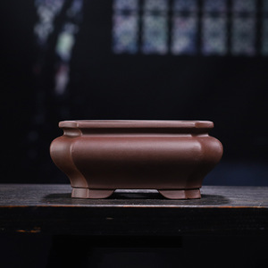 Vaso per Bonsai di Lusso Artigianale <span class=keywords><strong>in</strong></span> Argilla Yixing Viola, Grande Capacità, <span class=keywords><strong>con</strong></span> Foro di Drenaggio per Esposizione su Tavolo o <span class=keywords><strong>Pavimento</strong></span>, Classico - Product Image 1