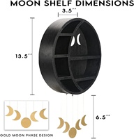 Étagère en bois en forme de croissant de lune pour l'affichage de cristaux, support pour pierres, huiles essentielles, décoration de méditation avec crochet attrape-rêves en forme de lune