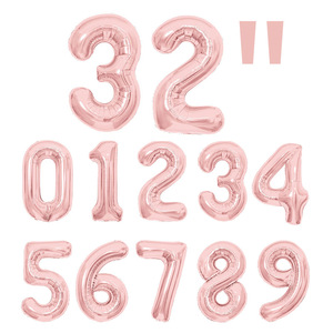 Globos Gigantes de Número 0-9 de 32 Pulgadas en Dorado, Plateado y Oro Rosa, Ecológicos y Reciclables, para Fiestas de Cumpleaños, Venta al Por Mayor - Product Image 2