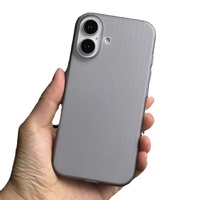 Coque de protection pour téléphone portable de luxe ondulé givré pour téléphone 16Promax 7 Plus protecteur de caméra Transparent Simple