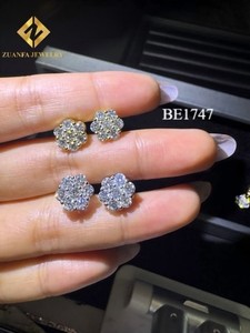High Clarity 3EX HPHT Lab grown diamond IGI Certified Prong-Set Flower Cluster lab grown diamond earrings - Product Image 1