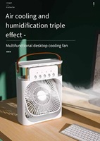 Ventilateur humidificateur à 5 trous, portable, rechargeable par USB, 3 vitesses, silencieux, avec veilleuse, pour bureau, chambre, hôtel