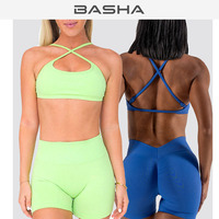 Ensemble de fitness sans couture à séchage rapide : Soutien-gorge de sport et short de yoga taille haute V-Waist pour le Pilates et l'entraînement, tenue de gym pour femme