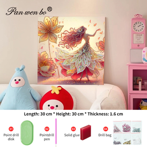 Kits d'art de peinture au <span class=keywords><strong>diamant</strong></span> faits main Panwenbo Princess DIY, kits de peinture au <span class=keywords><strong>diamant</strong></span> 5D avec cristaux et strass pour la décoration murale de la maison - Product Image 3