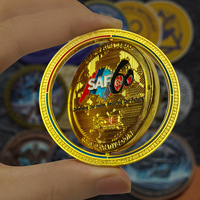 Pièce de monnaie commémorative en or et argent avec logo personnalisé du fabricant, souvenir, impression UV 3D, pièce de monnaie en alliage de zinc moulé sous pression