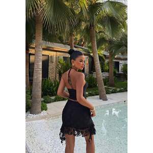 Conjunto de 2 Piezas de Ropa Casual para Club BLACK DARREL, Top y Shorts de Mezclilla de Corte Holgado, Color Sólido, Ropa de Verano - Product Image 2