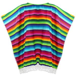 Poncho Mexicano de Estilo Serape - Ponchos Mexicanos <span class=keywords><strong>para</strong></span> Fiesta del Cinco de Mayo <span class=keywords><strong>para</strong></span> Adultos y Niños - Product Image 4
