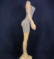AD2369 mode corps costume Performance porter argent boîte de nuit deux pièces ensemble Sexy latine porter avec strass de luxe