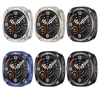 Coque de montre intelligente en alliage de zinc argenté titane 44 mm pour Samsung Galaxy 8 Series 9